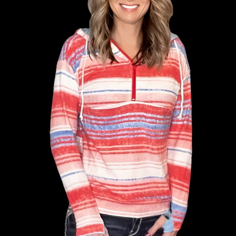 Multicolored Stripe Print Zipper